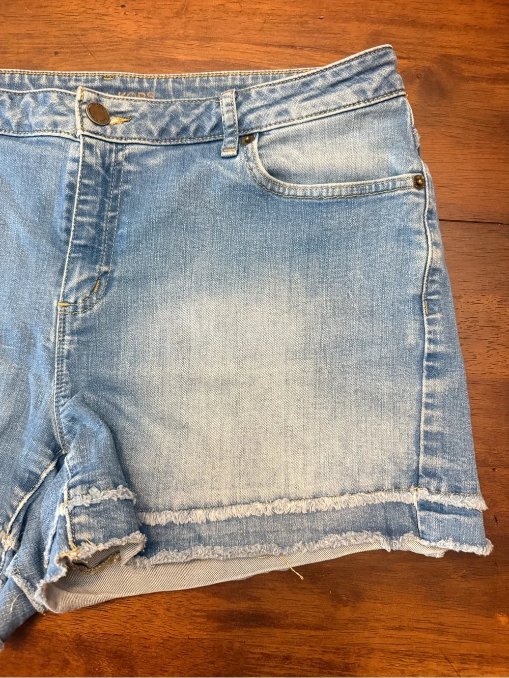 Michael Kors Light Blue Distressed Denim Shorts